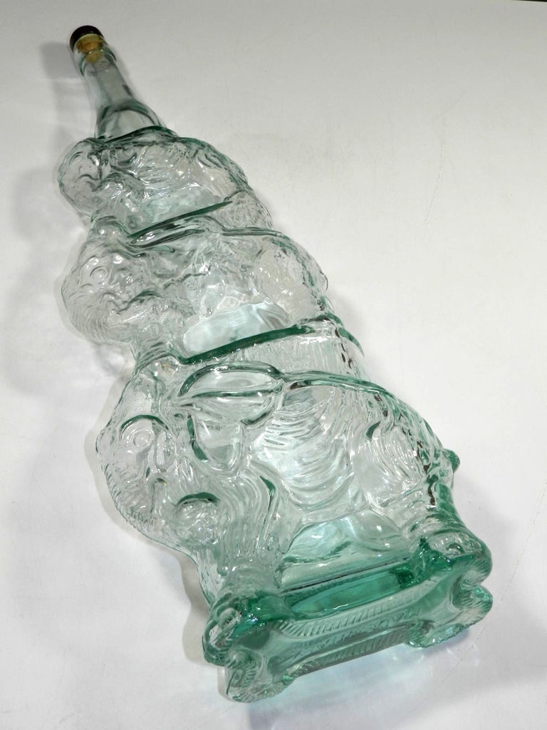 Vintage Green Glass Elephant Wine Bottle Decanter Italy – Shop